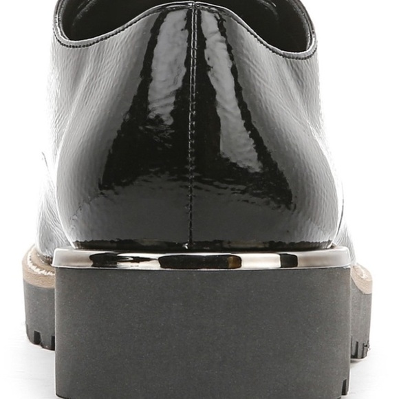 NEW Franco Sarto black Patent Vegan Leather Lace Up Loafers size 7 - Picture 4 of 10